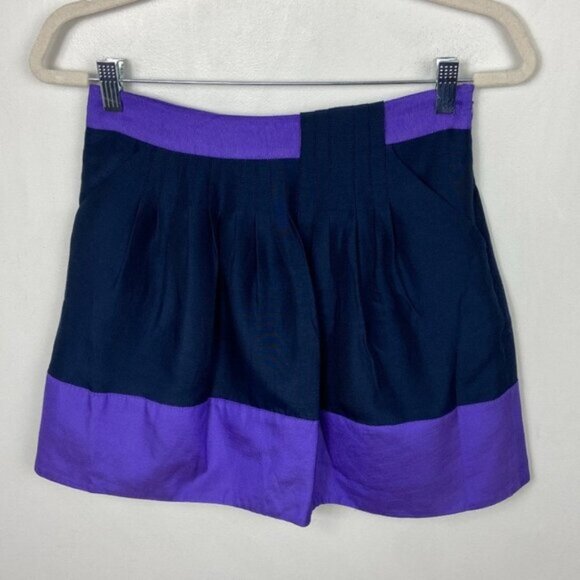 Ted Baker Silk‎ Purple Colour Block Mini Skirt Elbert Navy Blue Size XS or TB 1 - Picture 12 of 12